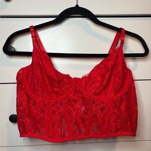 Red Lace Corsette Top